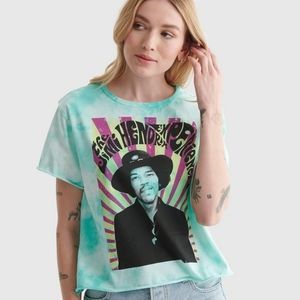 Lucky Brand Tie Dye Distressed Jimi Hendrix Graphic Tee.